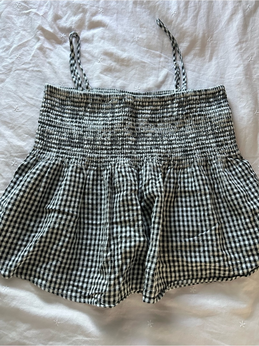 Smocked Gingham Women's Tank Top